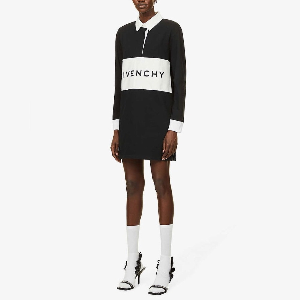 New Authentic GIVENCHY Logo-Print Cotton Mini Dress size S